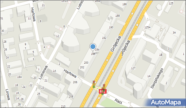 Warszawa, Grójecka, 196, mapa Warszawy