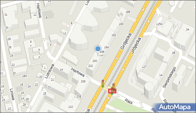 Warszawa, Grójecka, 198, mapa Warszawy
