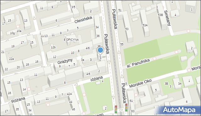 Warszawa, Grażyny, 1, mapa Warszawy