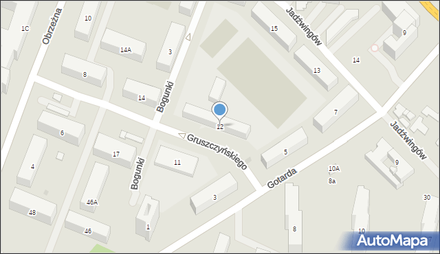 Warszawa, Gruszczyńskiego Piotra, 12, mapa Warszawy