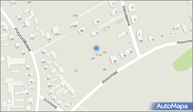 Warszawa, Gronowa, 10f, mapa Warszawy