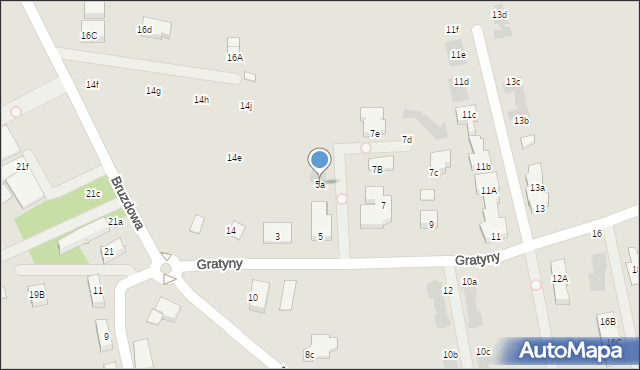 Warszawa, Gratyny, 5a, mapa Warszawy