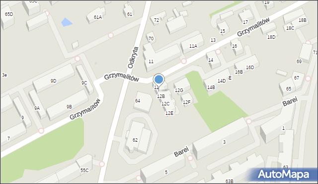 Warszawa, Grzymalitów, 12A, mapa Warszawy