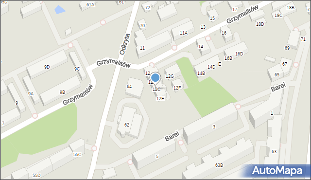 Warszawa, Grzymalitów, 12C, mapa Warszawy