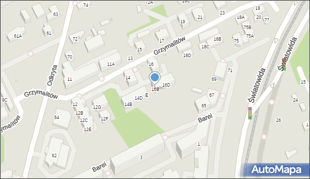 Warszawa, Grzymalitów, 16B, mapa Warszawy