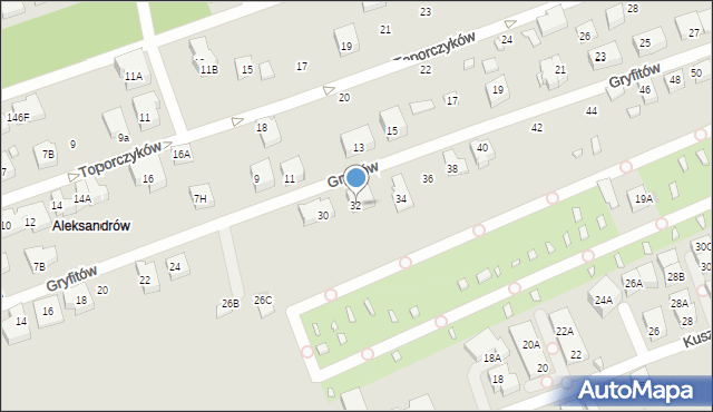 Warszawa, Gryfitów, 32, mapa Warszawy