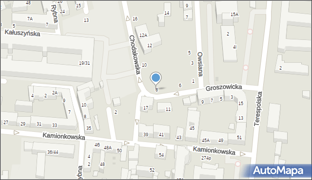 Warszawa, Groszowicka, 8, mapa Warszawy
