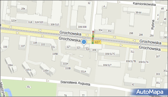 Warszawa, Grochowska, 321, mapa Warszawy