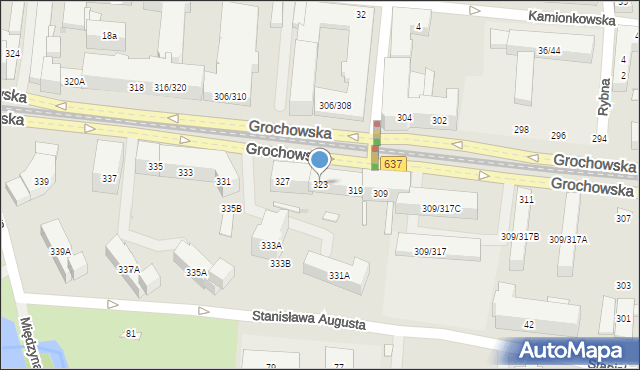 Warszawa, Grochowska, 323, mapa Warszawy
