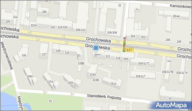 Warszawa, Grochowska, 327, mapa Warszawy