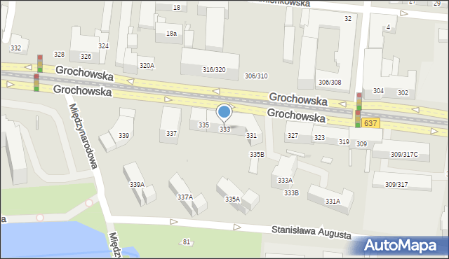 Warszawa, Grochowska, 333, mapa Warszawy
