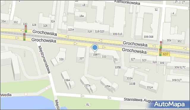 Warszawa, Grochowska, 335, mapa Warszawy
