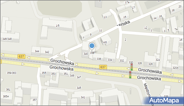 Warszawa, Grochowska, 338, mapa Warszawy