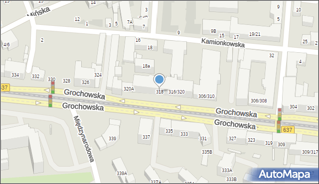 Warszawa, Grochowska, 318, mapa Warszawy