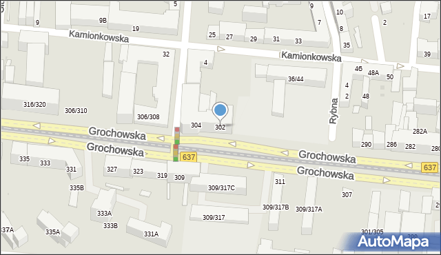 Warszawa, Grochowska, 302, mapa Warszawy