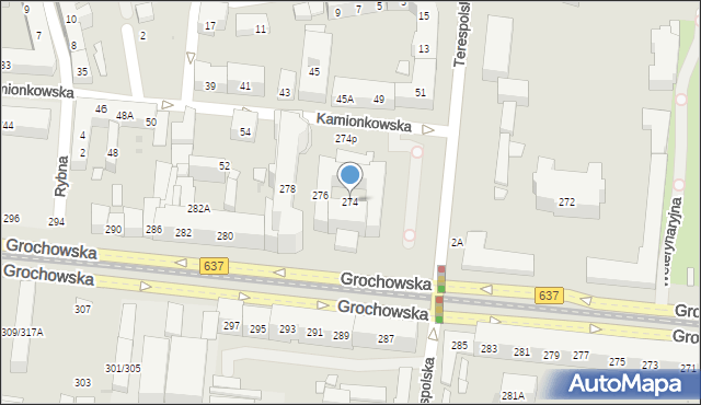 Warszawa, Grochowska, 274, mapa Warszawy