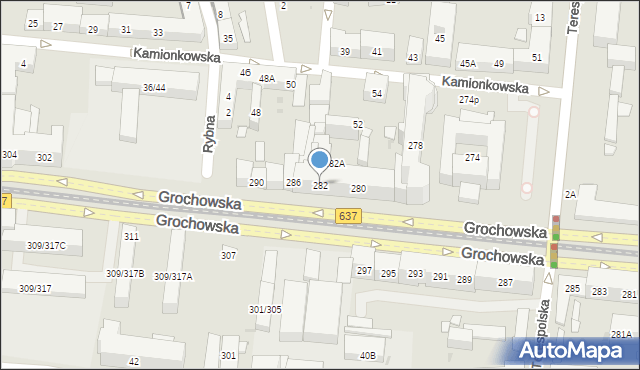 Warszawa, Grochowska, 282, mapa Warszawy