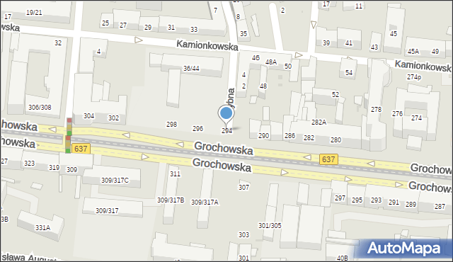 Warszawa, Grochowska, 294, mapa Warszawy