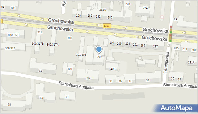 Warszawa, Grochowska, 299, mapa Warszawy