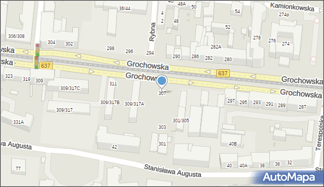 Warszawa, Grochowska, 307, mapa Warszawy