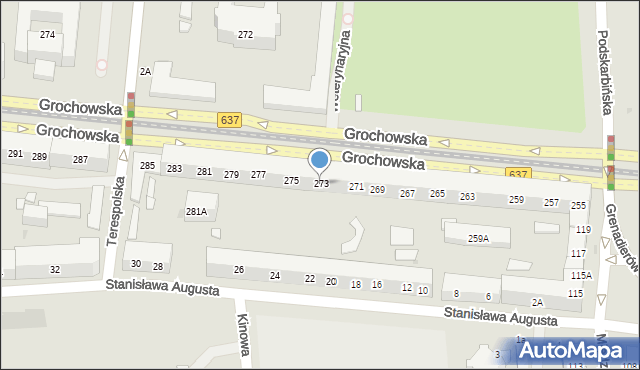 Warszawa, Grochowska, 273, mapa Warszawy