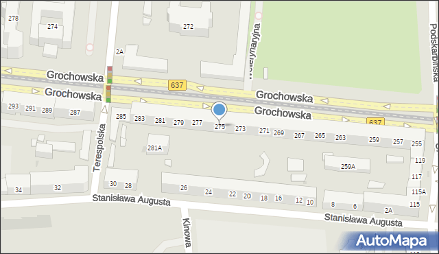 Warszawa, Grochowska, 275, mapa Warszawy