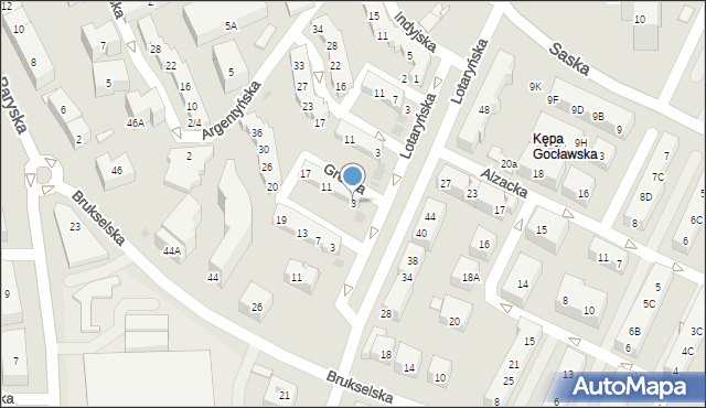 Warszawa, Grecka, 3, mapa Warszawy