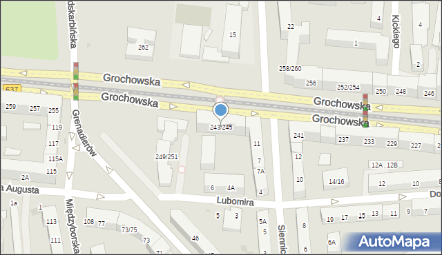 Warszawa, Grochowska, 243/245, mapa Warszawy