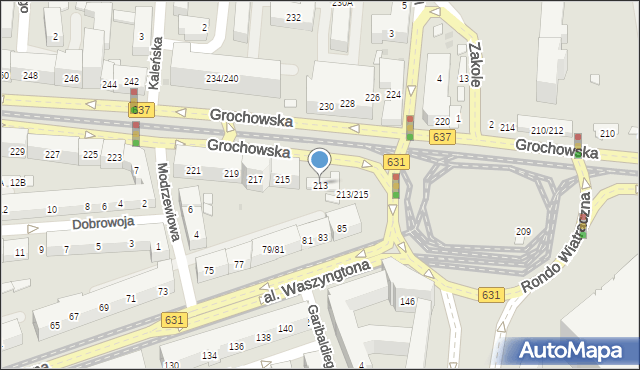 Warszawa, Grochowska, 213, mapa Warszawy