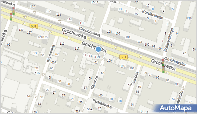 Warszawa, Grochowska, 111/113, mapa Warszawy