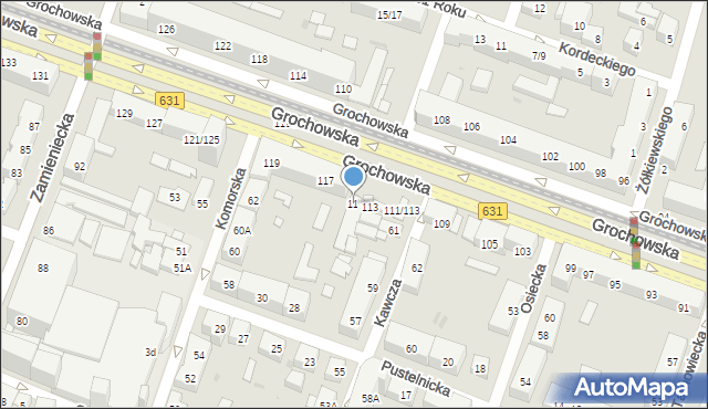 Warszawa, Grochowska, 115, mapa Warszawy