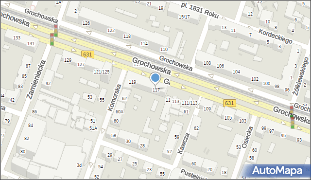 Warszawa, Grochowska, 117, mapa Warszawy