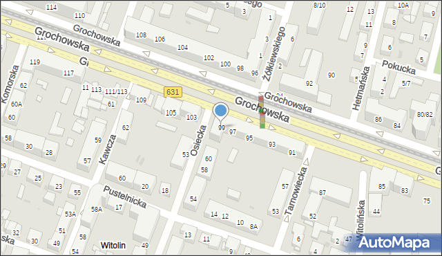 Warszawa, Grochowska, 99, mapa Warszawy