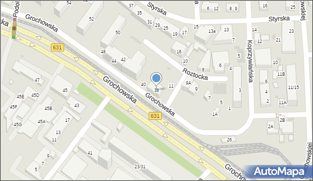 Warszawa, Grochowska, 38, mapa Warszawy