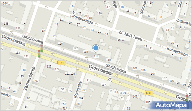 Warszawa, Grochowska, 114, mapa Warszawy