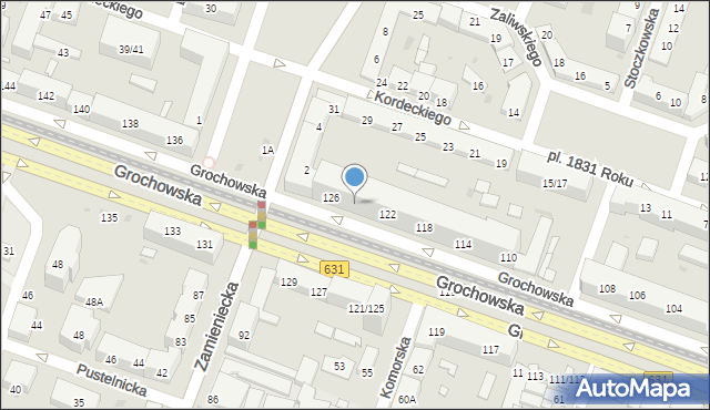 Warszawa, Grochowska, 124/126, mapa Warszawy