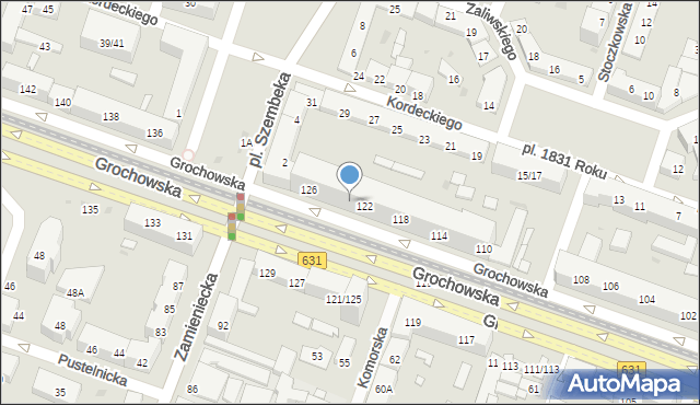 Warszawa, Grochowska, 124, mapa Warszawy