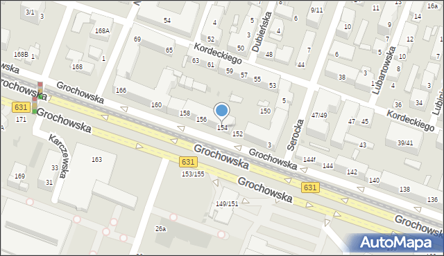 Warszawa, Grochowska, 154, mapa Warszawy