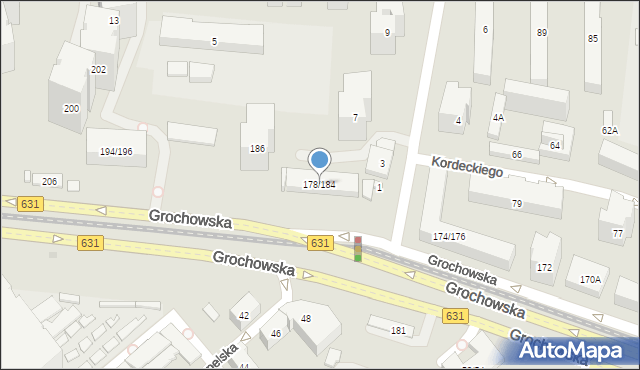 Warszawa, Grochowska, 178/184, mapa Warszawy