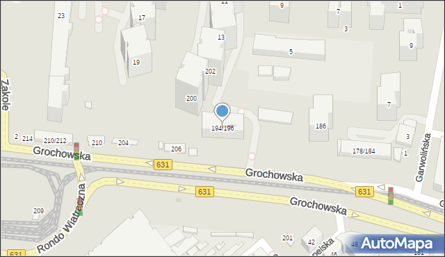 Warszawa, Grochowska, 194/196, mapa Warszawy
