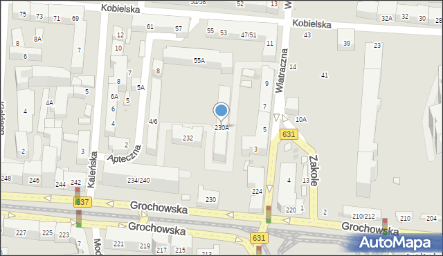 Warszawa, Grochowska, 230A, mapa Warszawy