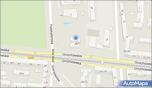 Warszawa, Grochowska, 262, mapa Warszawy