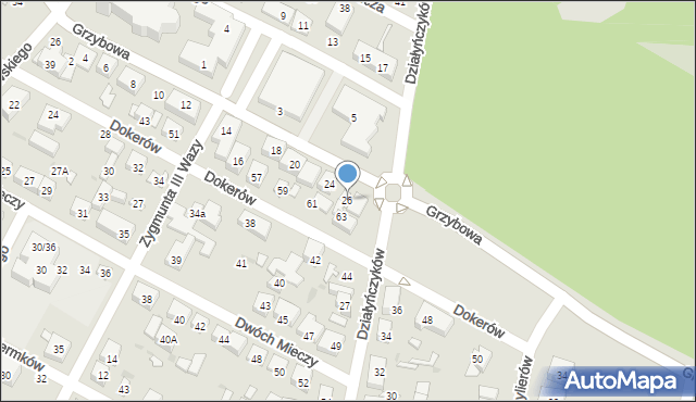 Warszawa, Grzybowa, 26, mapa Warszawy