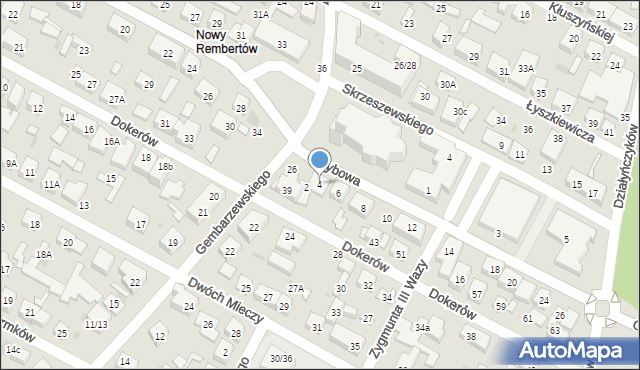 Warszawa, Grzybowa, 4, mapa Warszawy