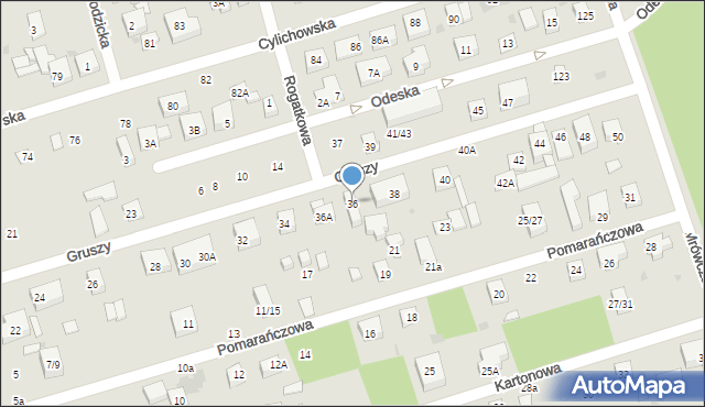 Warszawa, Gruszy, 36, mapa Warszawy