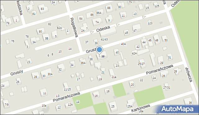 Warszawa, Gruszy, 38A, mapa Warszawy