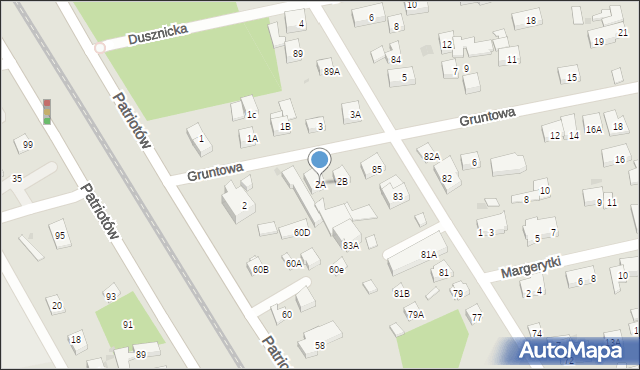 Warszawa, Gruntowa, 2A, mapa Warszawy