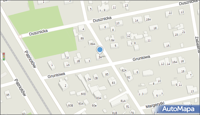 Warszawa, Gruntowa, 3A, mapa Warszawy