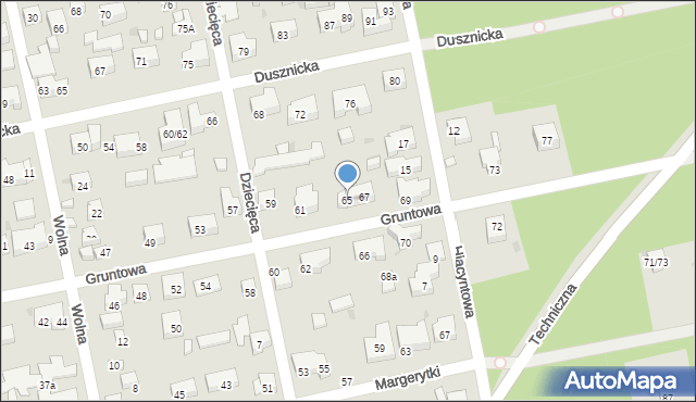 Warszawa, Gruntowa, 65, mapa Warszawy