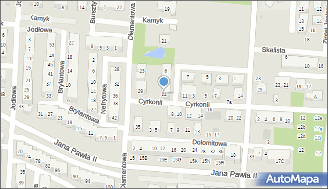 Warszawa, Granitowa, 14, mapa Warszawy